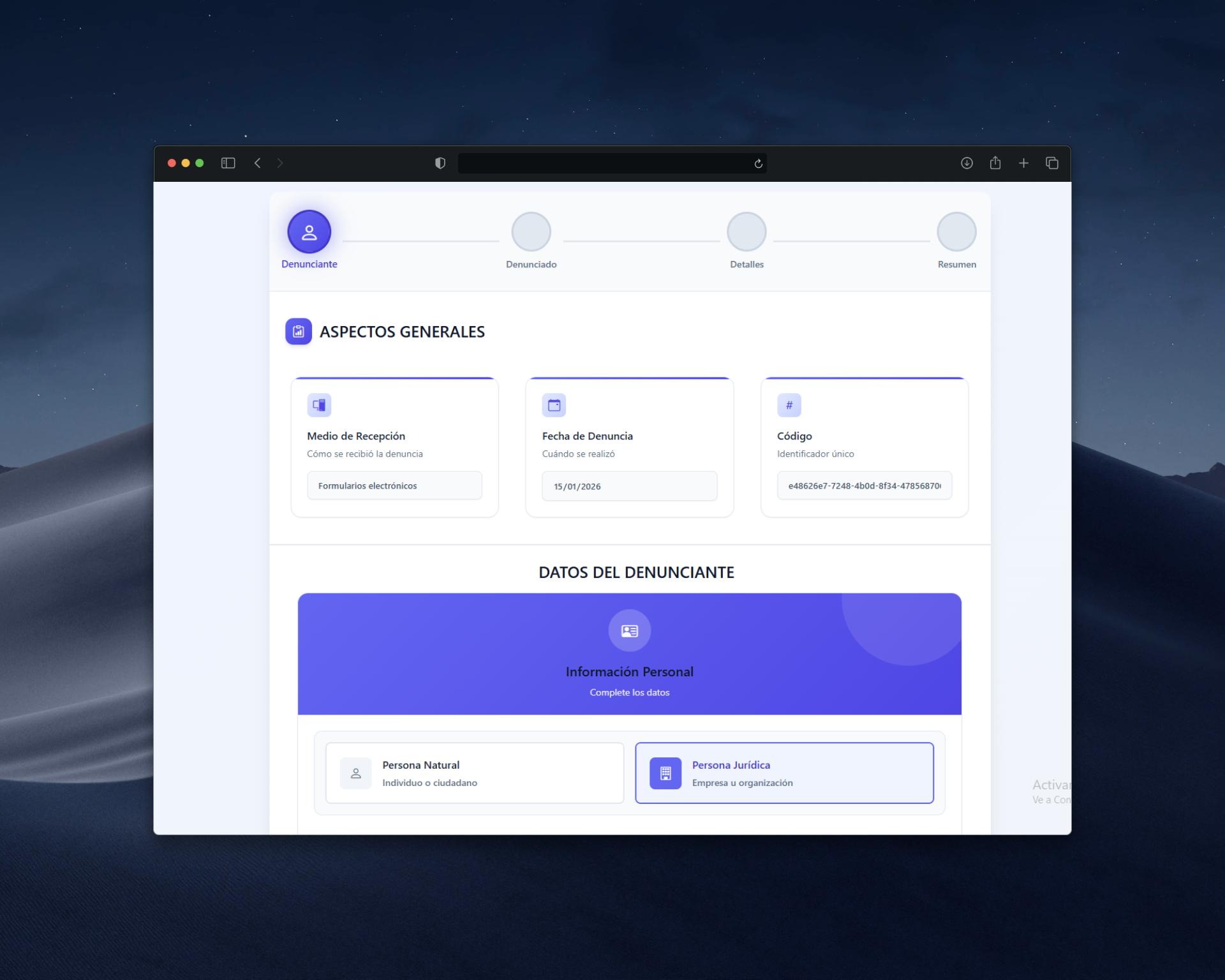 Sistema Denuncias Ambientales